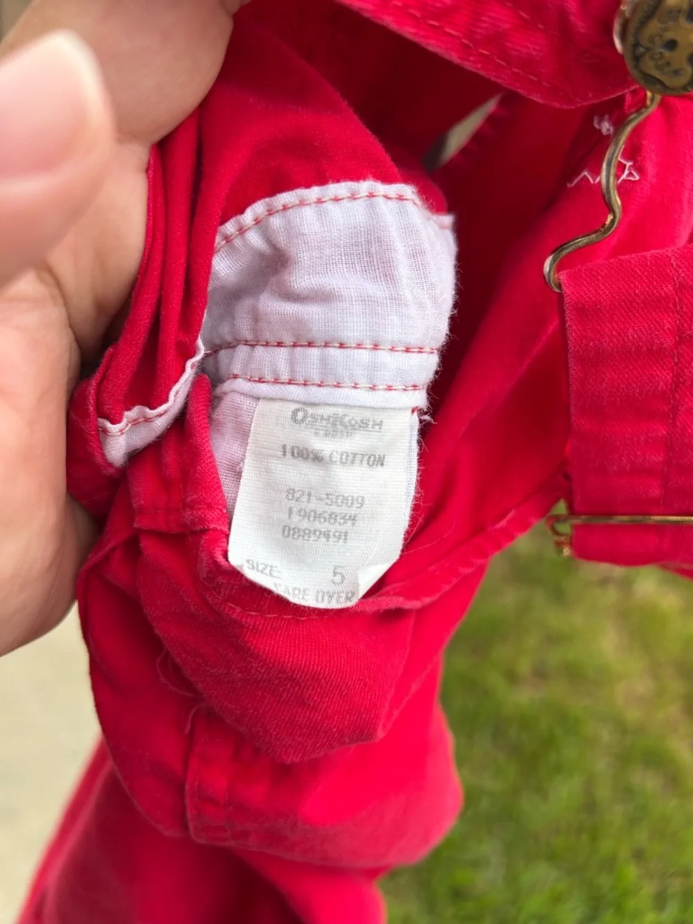 Vintage OshKosh B'gosh Bright Red Canvas  Kids Overalls